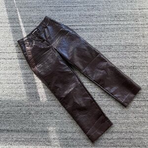 Babaton Textured vegan Faux Leather Pants in Dark Brown expresso brown ☕️